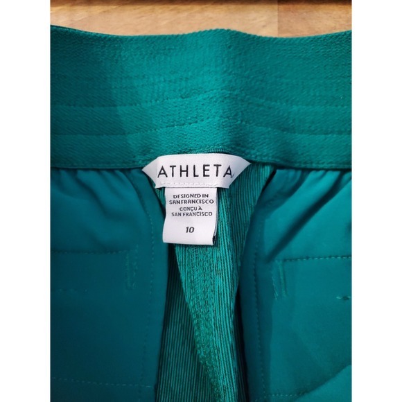 Nwt Athleta Women's Echo‎ Wide Crop Pants Emerald Green Size 10 - Picture 8 of 10